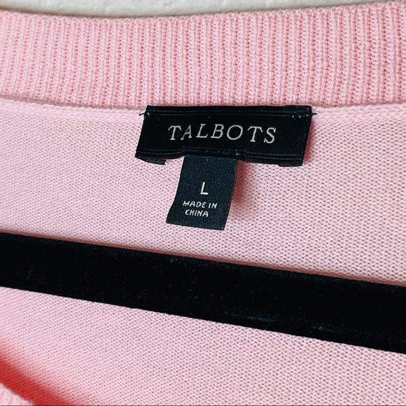 Talbots Long Sleeve Scoop Neck Blouse Pink L - Picture 7 of 14